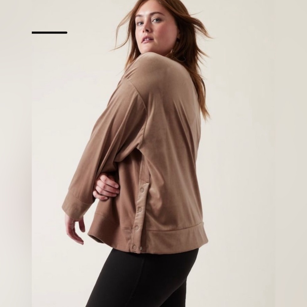NWT Athleta 2X Retroplush Velvet Crewneck Sweatshirt new